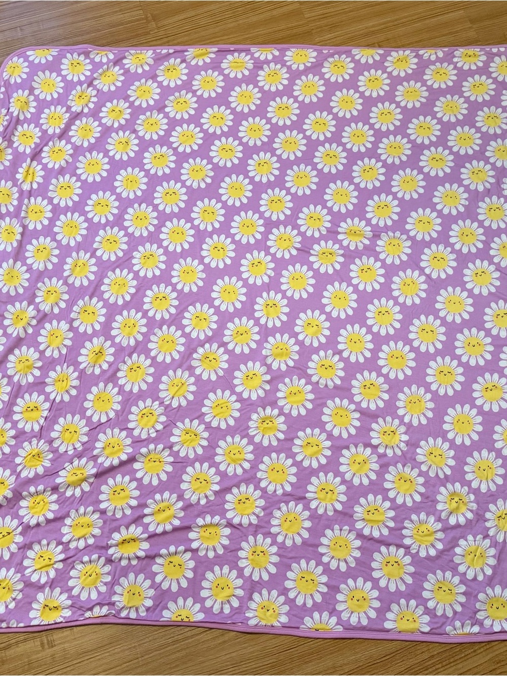 Little Sleepies Lavender Daisy Print Blanket with Sunny Yellow Centers